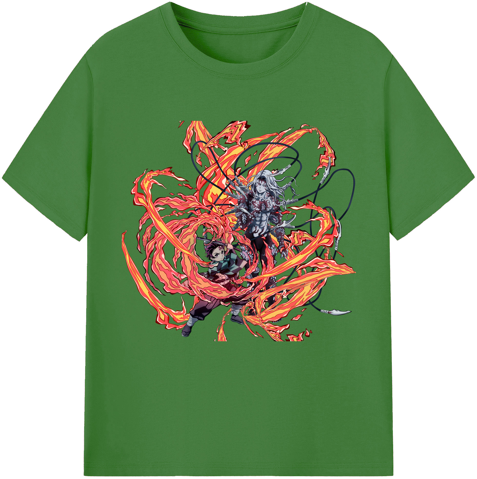 （画像用） 鬼滅の刃 竈門 炭治郎／かまど たんじろう Kamado Tanjirou レディースカジュアルプリントTシャツ（綿100％）